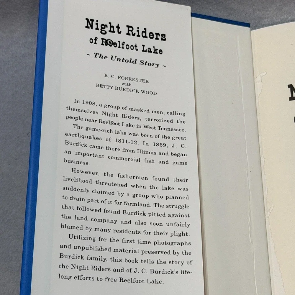 Vintage Night Riders of Reelfoot Lake: The Untold Story Forrester Wood Signed